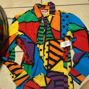 Colorful Geometric Button-Up Shirt